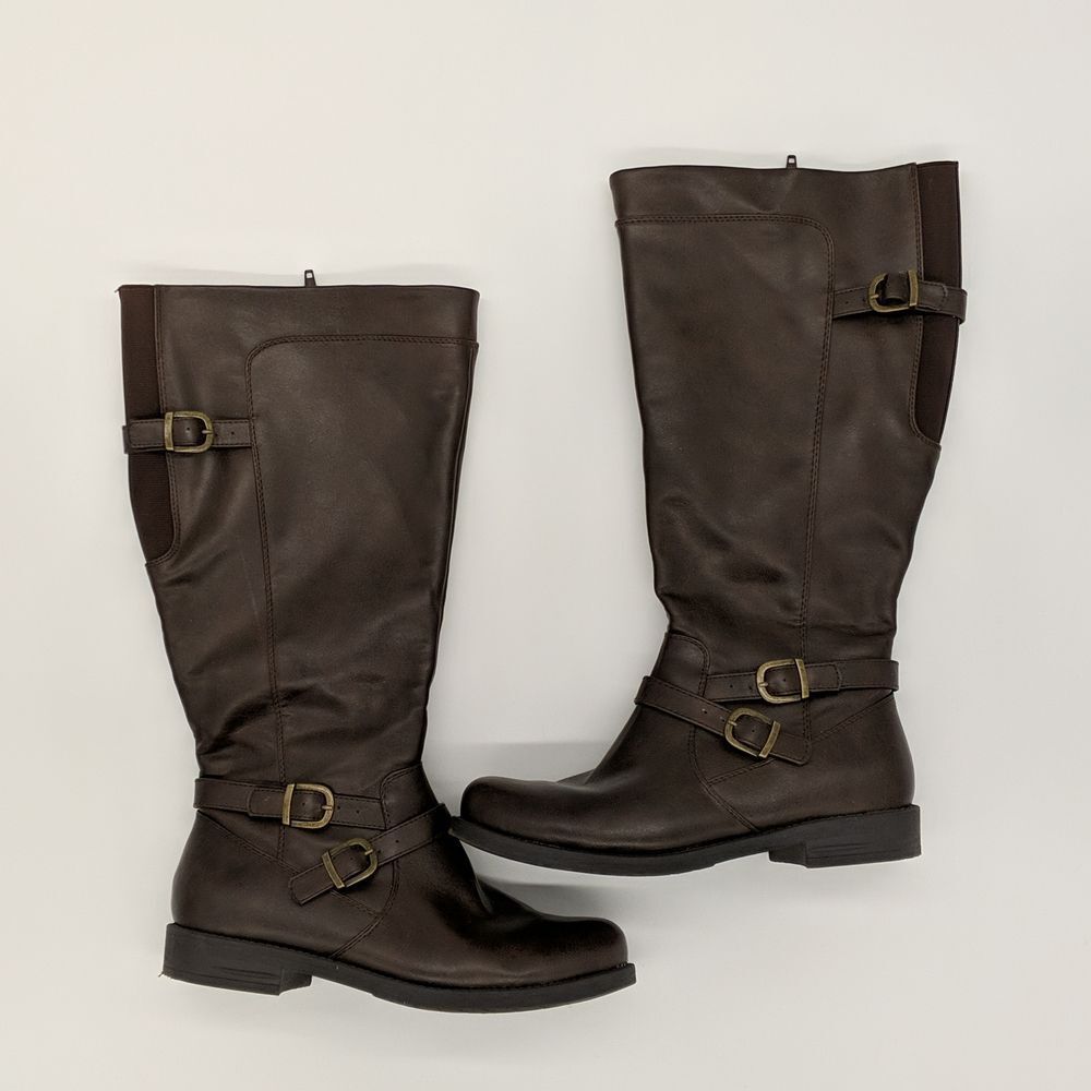 Yuu brown tall boots women's 7 Cameron